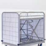 Carucior transport lenjerie, cu lift, pentru spalatorie textila, PRH- 661, 40 KG