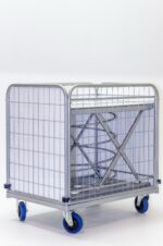 Carucior transport lenjerie, cu lift, pentru spalatorie textila, PRH- 661, 40 KG
