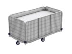 Carucior transport lenjerie, cu lift, pentru spalatorie textila, PRH-800, 90 KG, 79 x 144 x 78 cm