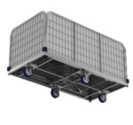 Carucior transport lenjerie, cu lift, pentru spalatorie textila, PRH-800, 90 KG, 79 x 144 x 78 cm - imagine 4