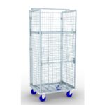 Carucior profesional pentru lenjerie B1024 – oțel galvanizat, ventilat, cu polițe culisante, roți siliconice 125 mm, 60 x 80 x 181 cm, 500 kg - imagine 2