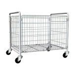 Carucior pliabil profesional pentru lenjerie PRH-B1050 – din oțel galvanizat, rezistent la coroziune, ideal pentru hoteluri, spitale și spălătorii industriale, 85 x 60 x 88 CM